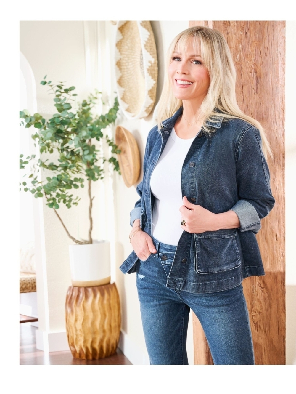 ME by Jennifer Garth Dark Indigo Button-Front Denim Jacket